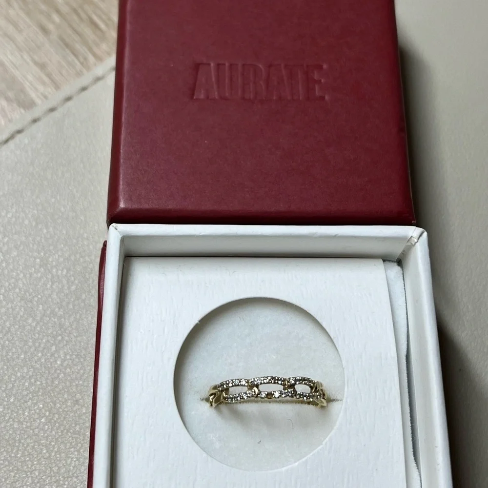 Aurate Open Link Diamond Ring 14k Gold | Size 7 - Picture 8 of 11